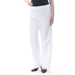NWT KASPER Womens Ivory Pocketed Zippered Wide Leg Wear To Work Pants 14